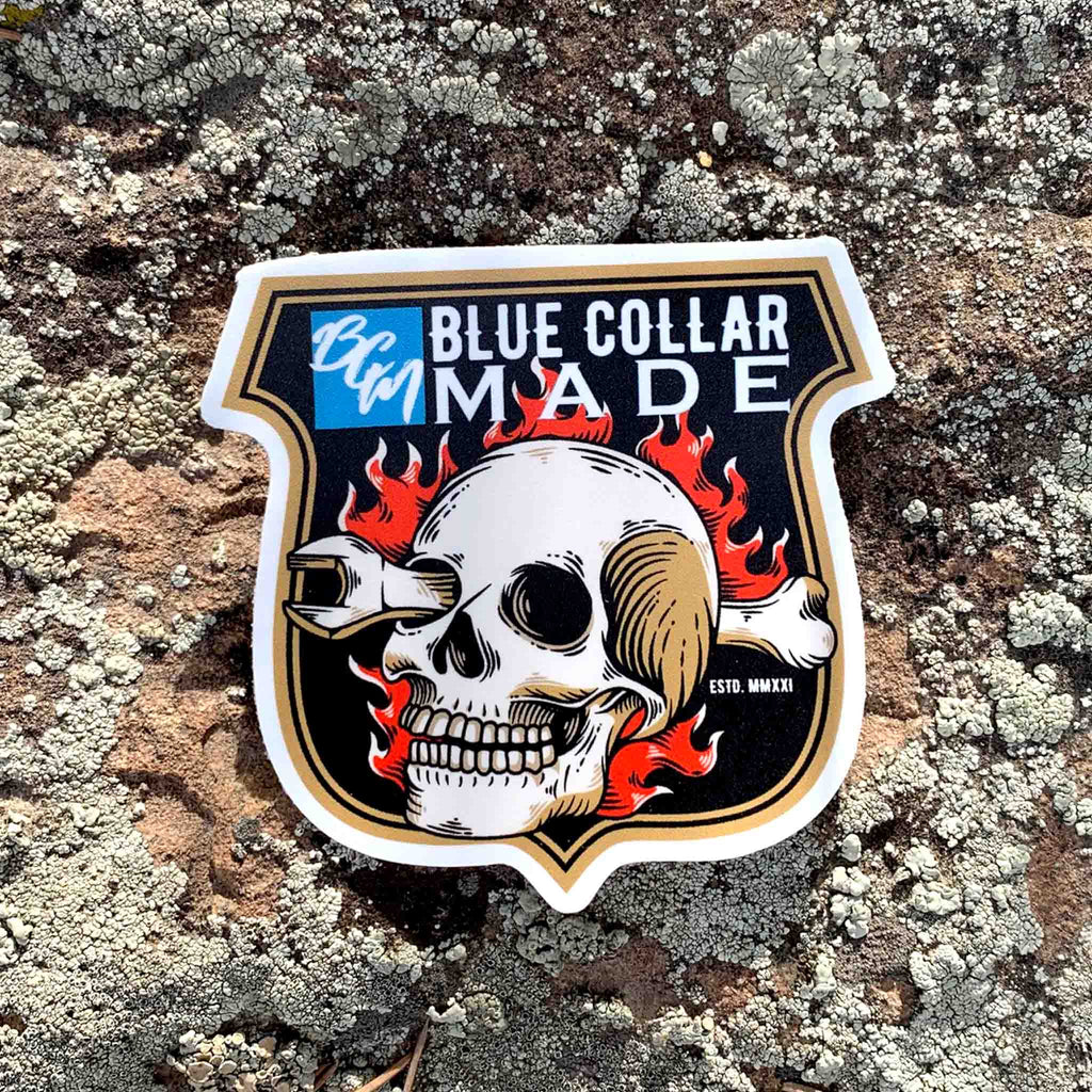 Blue Collar Stickers, Unique Designs